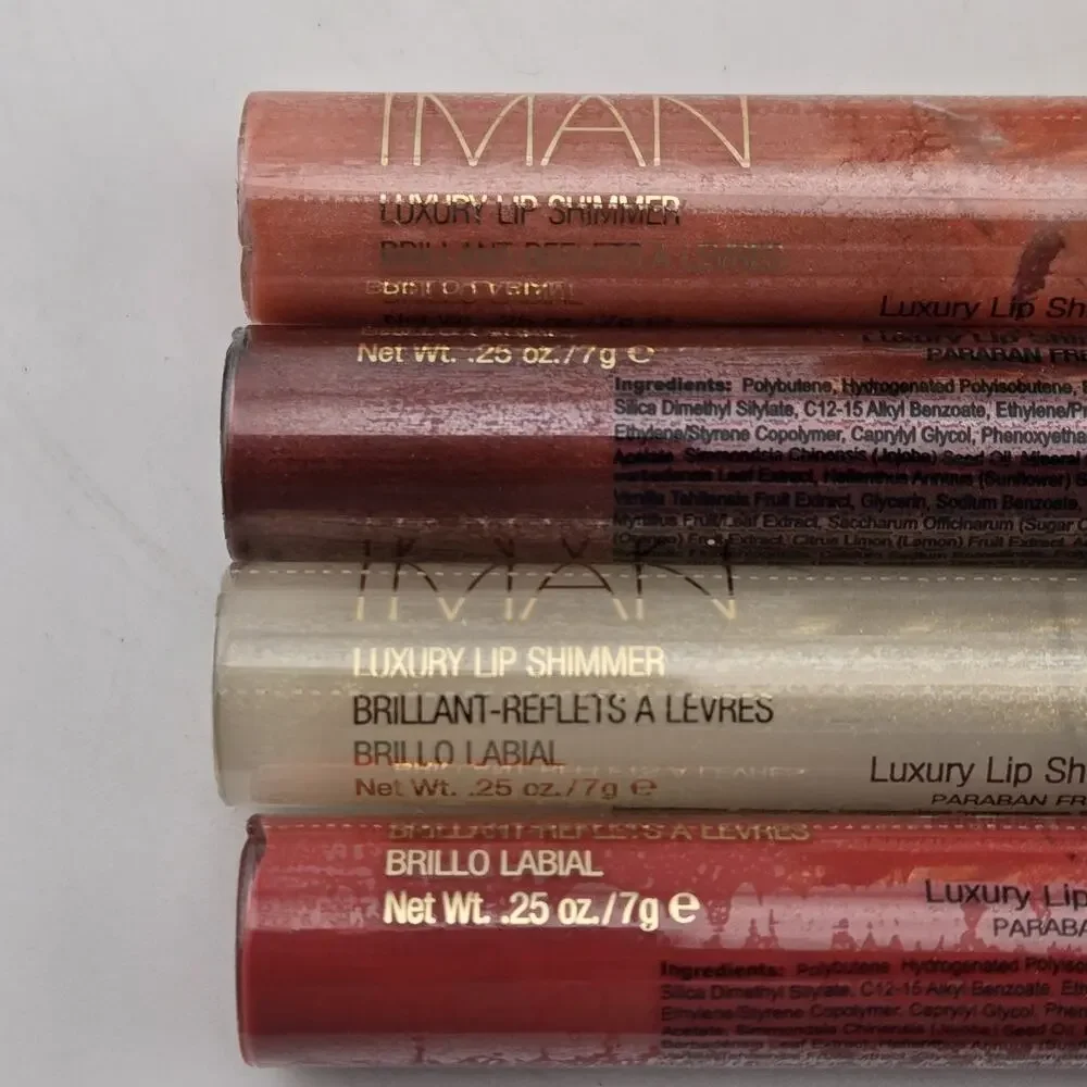 IMAN Luxury Lip Shimmer Lip Gloss Lot Of 8 Assorted Shades Mixed Colors Lot New